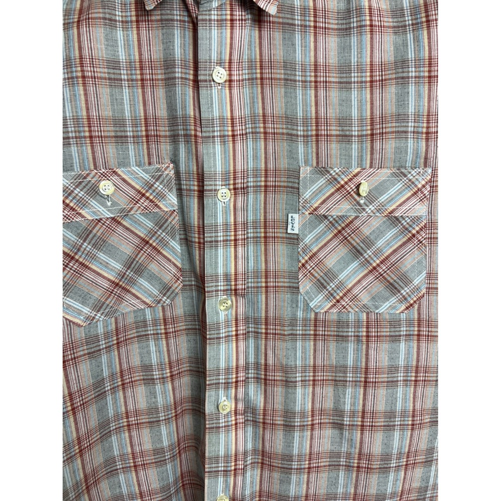 Levi's Button Up Mens Large Multicolor Plaid Tapered Fit Vintage Shirt A28 - Picture 8 of 12